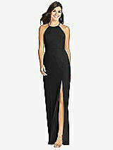 Front View Thumbnail - Black Sunburst Strap Back Mermaid Dress