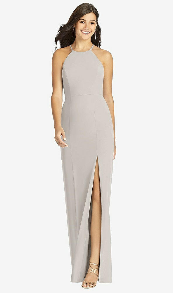 Front View - Oyster Sunburst Strap Back Mermaid Dress