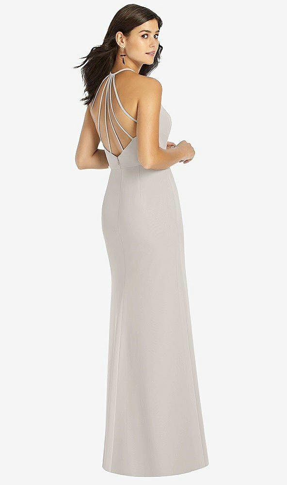 Back View - Oyster Sunburst Strap Back Mermaid Dress