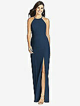 Front View Thumbnail - Sofia Blue Sunburst Strap Back Mermaid Dress