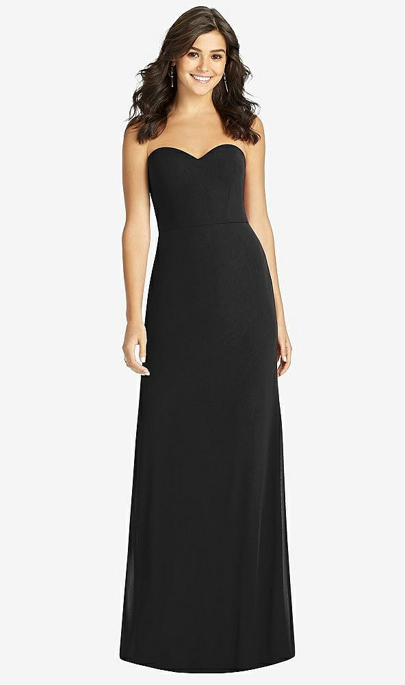 Front View - Black Sweetheart Strapless Mermaid Dress