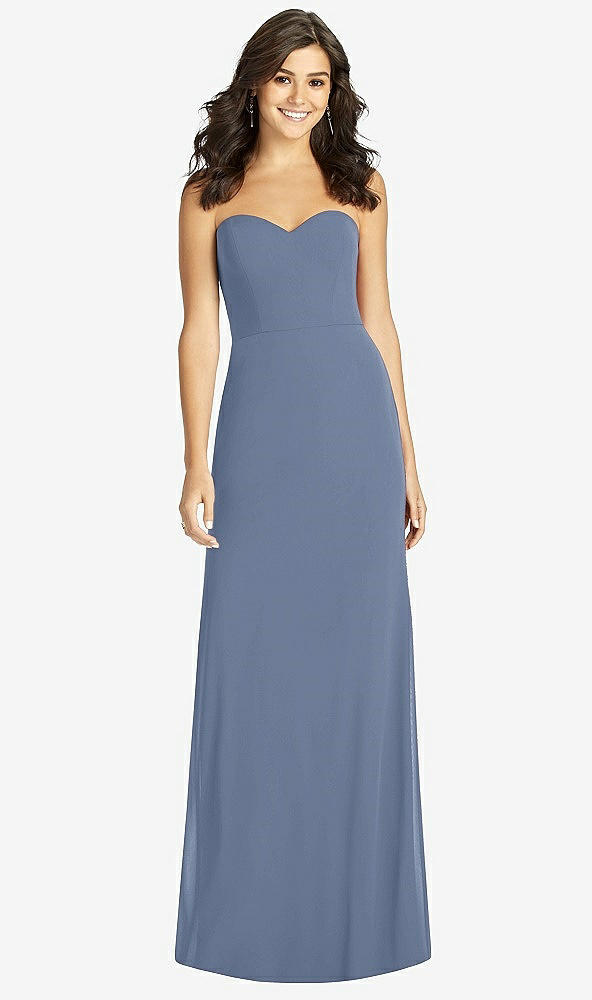 Front View - Larkspur Blue Sweetheart Strapless Mermaid Dress
