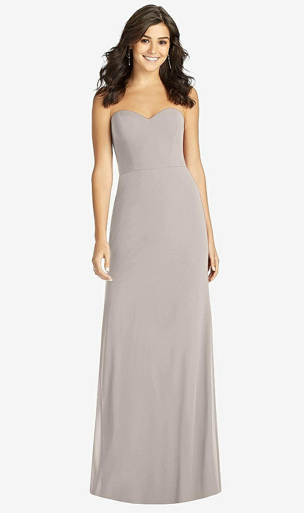 Front View - Taupe Sweetheart Strapless Mermaid Dress