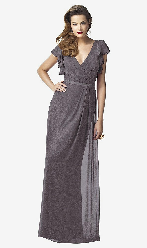 Front View - Stormy Silver Dessy Shimmer Bridesmaid Dress 2874LS