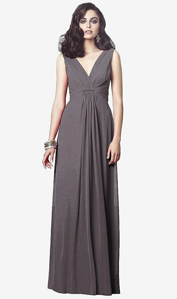 Front View - Stormy Silver Dessy Shimmer Bridesmaid Dress 2907LS