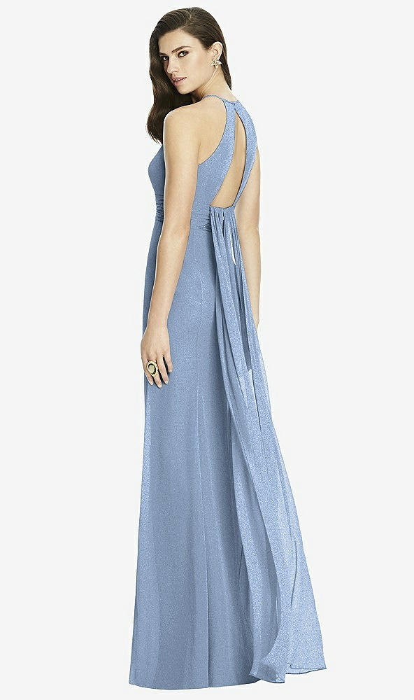 Front View - Cloudy Silver Dessy Shimmer Bridesmaid Dress 2990LS