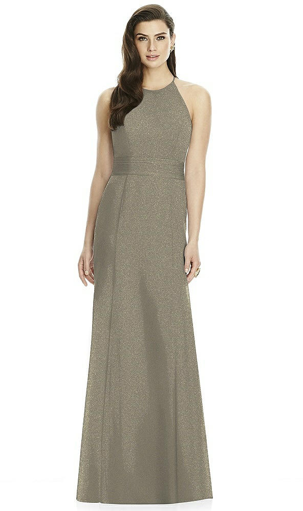 Back View - Mocha Gold Dessy Shimmer Bridesmaid Dress 2990LS