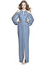 Front View Thumbnail - Cloudy Silver Dessy Shimmer Bridesmaid Dress 3018LS