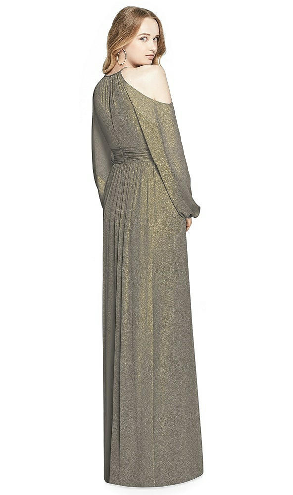 Back View - Mocha Gold Dessy Shimmer Bridesmaid Dress 3018LS