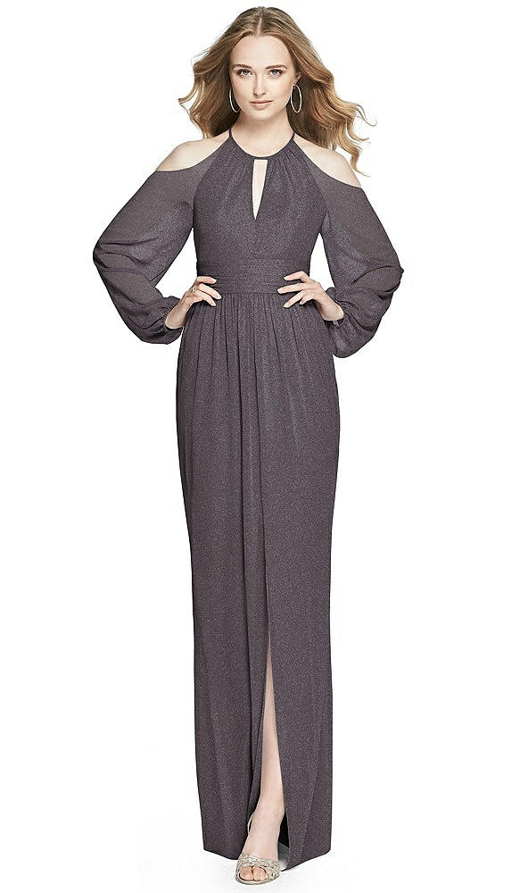 Front View - Stormy Silver Dessy Shimmer Bridesmaid Dress 3018LS