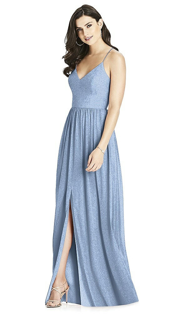 Front View - Cloudy Silver Dessy Shimmer Bridesmaid Dress 3019LS