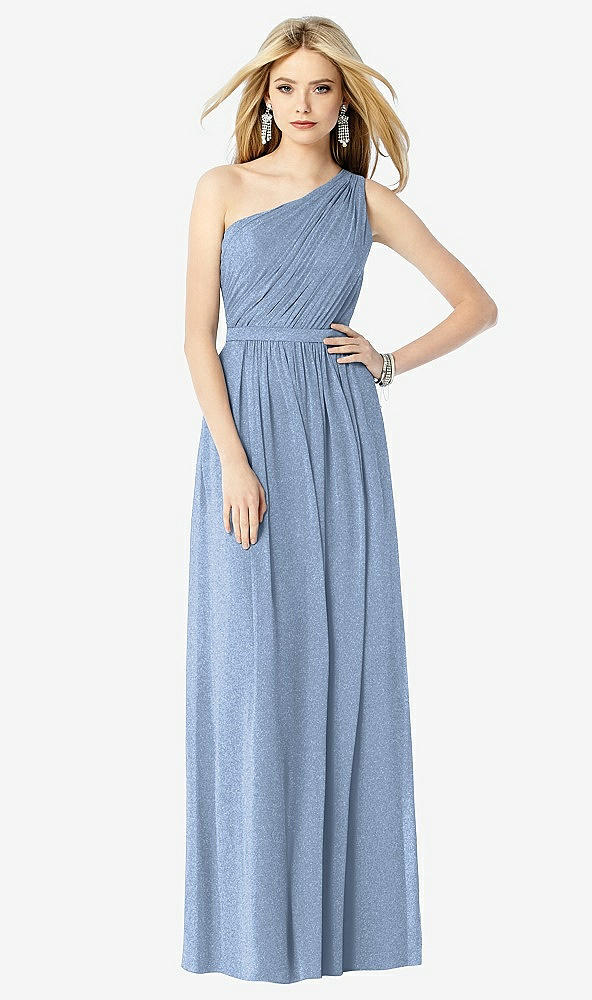 Front View - Cloudy Silver After Six Shimmer Bridesmaid Dress 6706LS