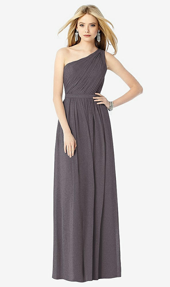 Front View - Stormy Silver After Six Shimmer Bridesmaid Dress 6706LS