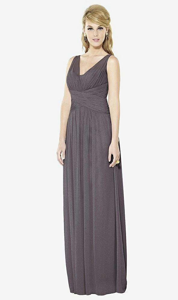 Front View - Stormy Silver After Six Shimmer Bridesmaid Dress 6711LS