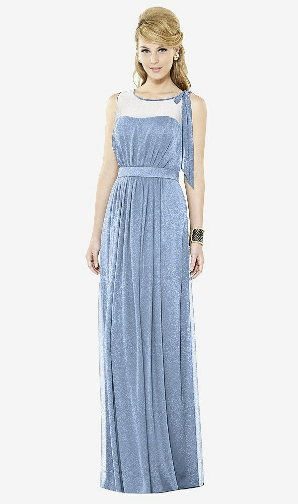 Front View - Cloudy Silver After Six Shimmer Bridesmaid Dress 6714LS