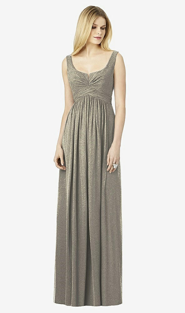 Front View - Mocha Gold After Six Shimmer Bridesmaid Dress 6727LS