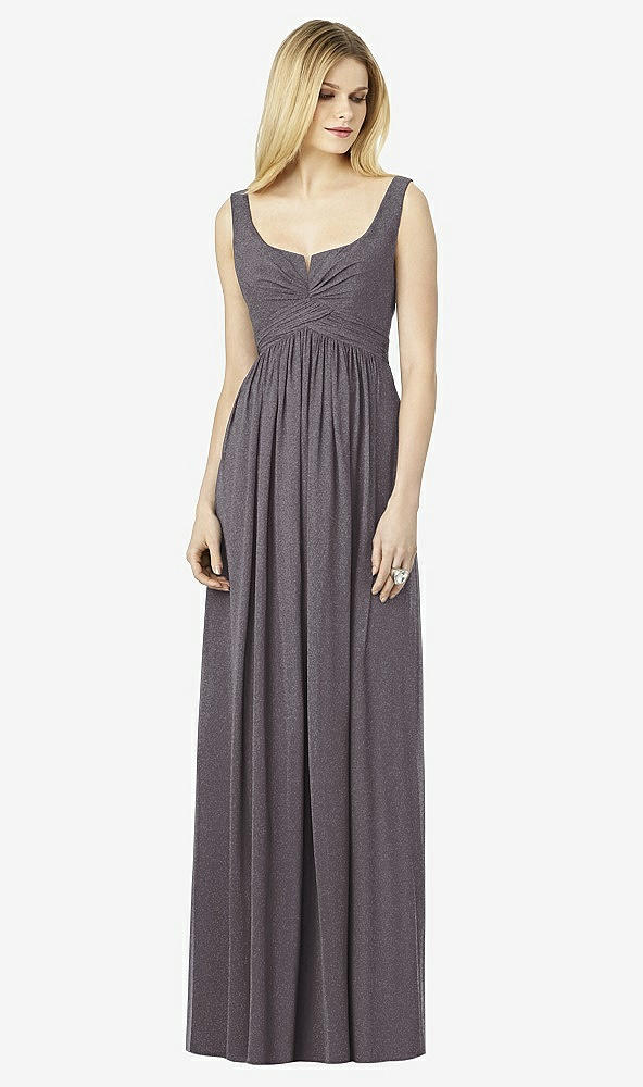 Front View - Stormy Silver After Six Shimmer Bridesmaid Dress 6727LS