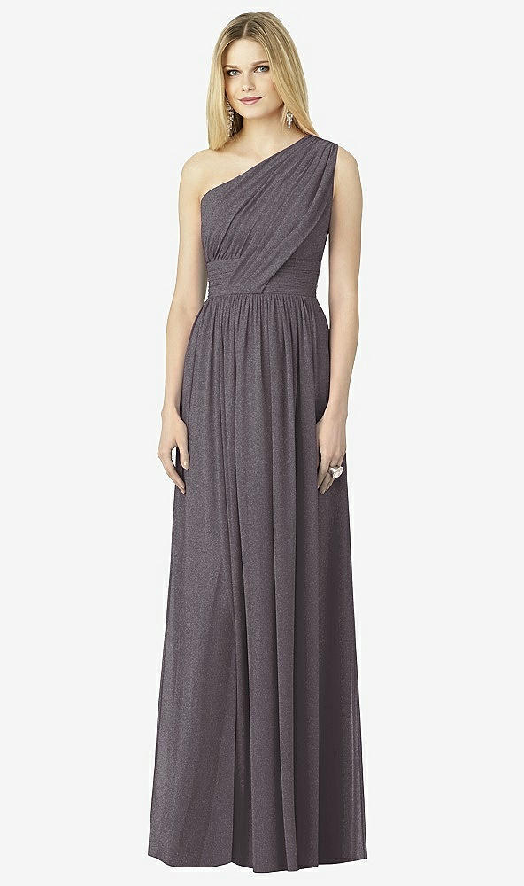 Front View - Stormy Silver After Six Shimmer Bridesmaid Dress 6728LS