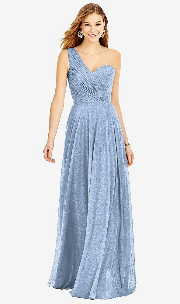 Front View - Cloudy Silver After Six Shimmer Bridesmaid Dress 6751LS