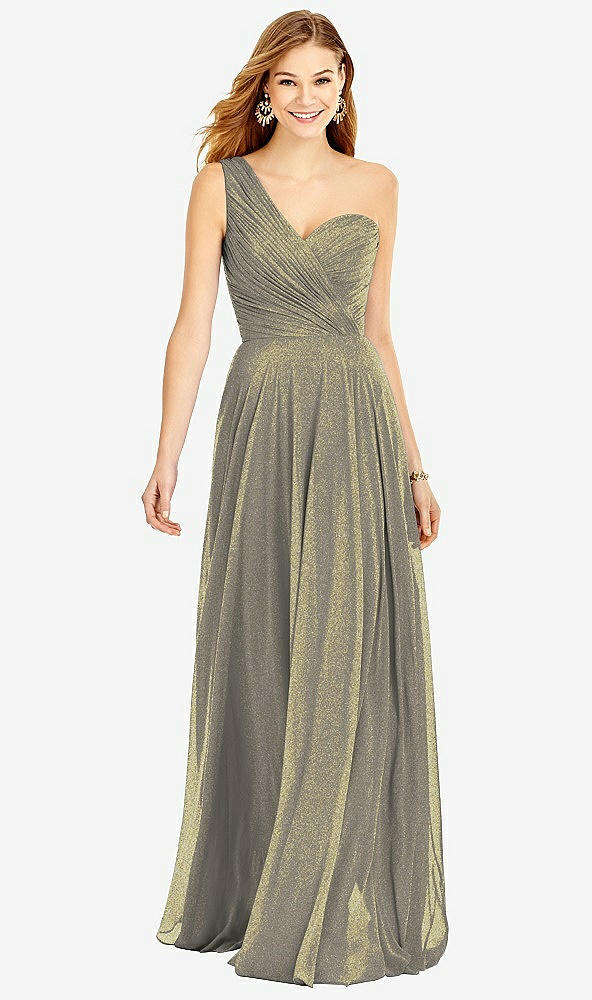 Front View - Mocha Gold After Six Shimmer Bridesmaid Dress 6751LS