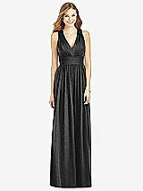 Front View Thumbnail - Black Silver After Six Shimmer Bridesmaid Dress 6752LS