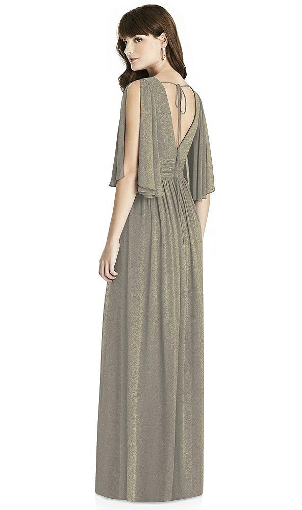 Back View - Mocha Gold After Six Shimmer Bridesmaid Dress 6777LS