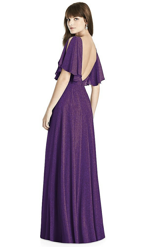 Back View - Majestic Gold After Six Shimmer Bridesmaid Dress 6778LS