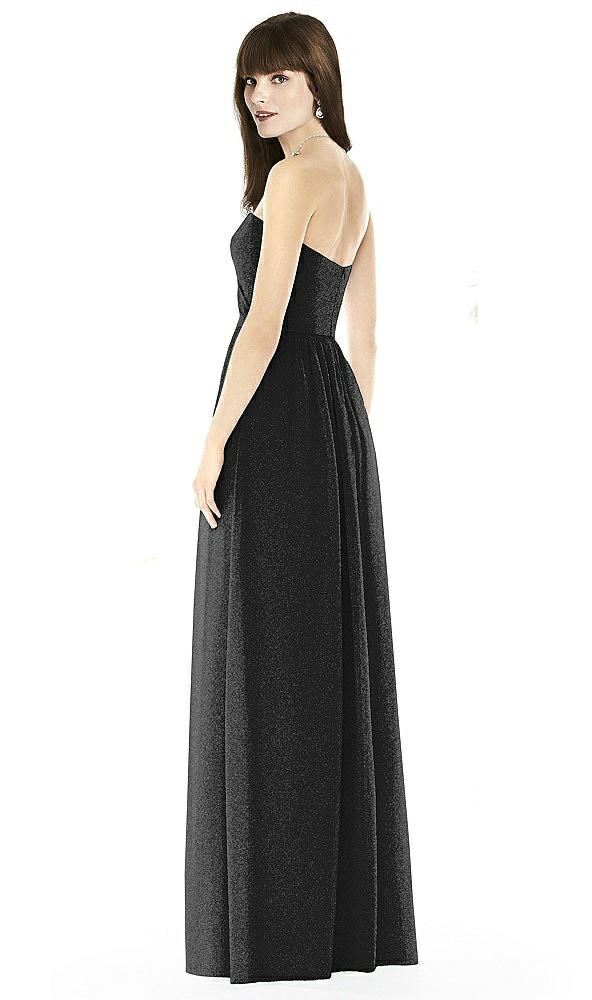 Back View - Black Silver After Six Shimmer Bridesmaid Dress 6794LS