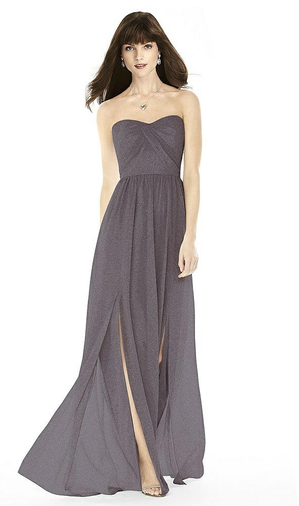 Front View - Stormy Silver After Six Shimmer Bridesmaid Dress 6794LS