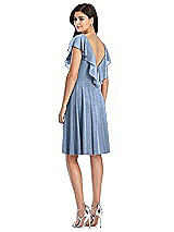 Rear View Thumbnail - Cloudy Silver After Six Shimmer Bridesmaid Dress 6796LS