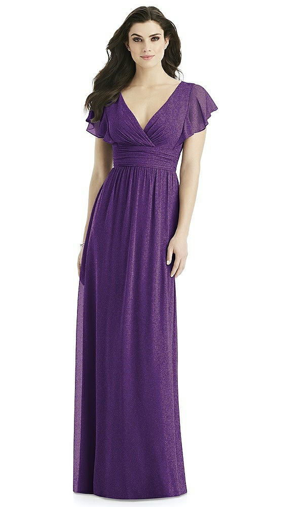 Front View - Majestic Gold Studio Design Shimmer Bridesmaid Dress 4526LS