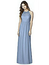 Front View Thumbnail - Cloudy Silver Bella Bridesmaids Shimmer Dress BB100LS