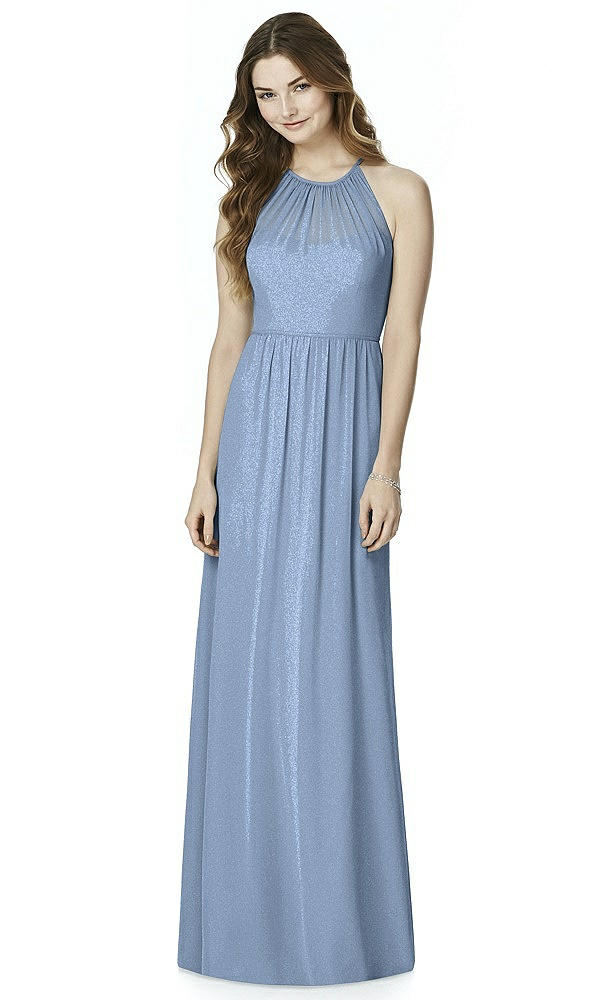 Front View - Cloudy Silver Bella Bridesmaids Shimmer Dress BB100LS