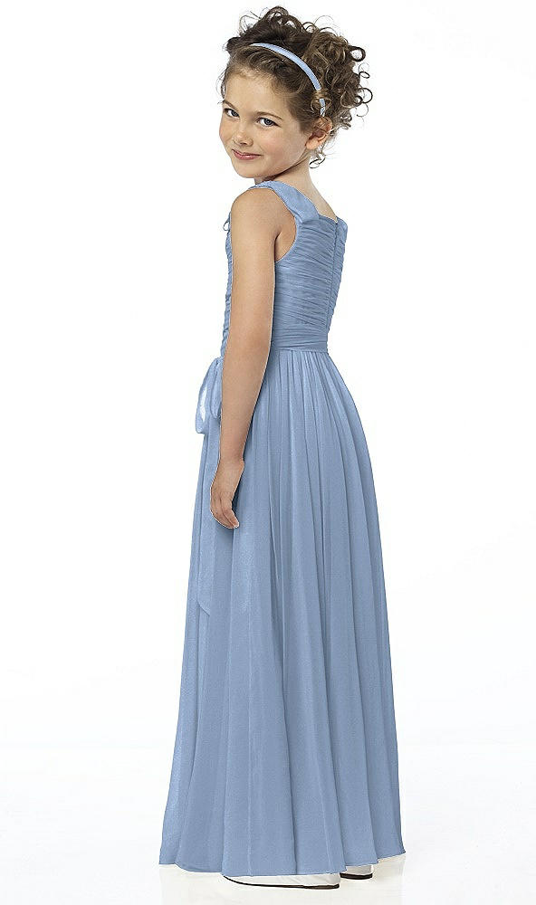 Back View - Cloudy Silver Flower Girl Shimmer Dress FL4033LS