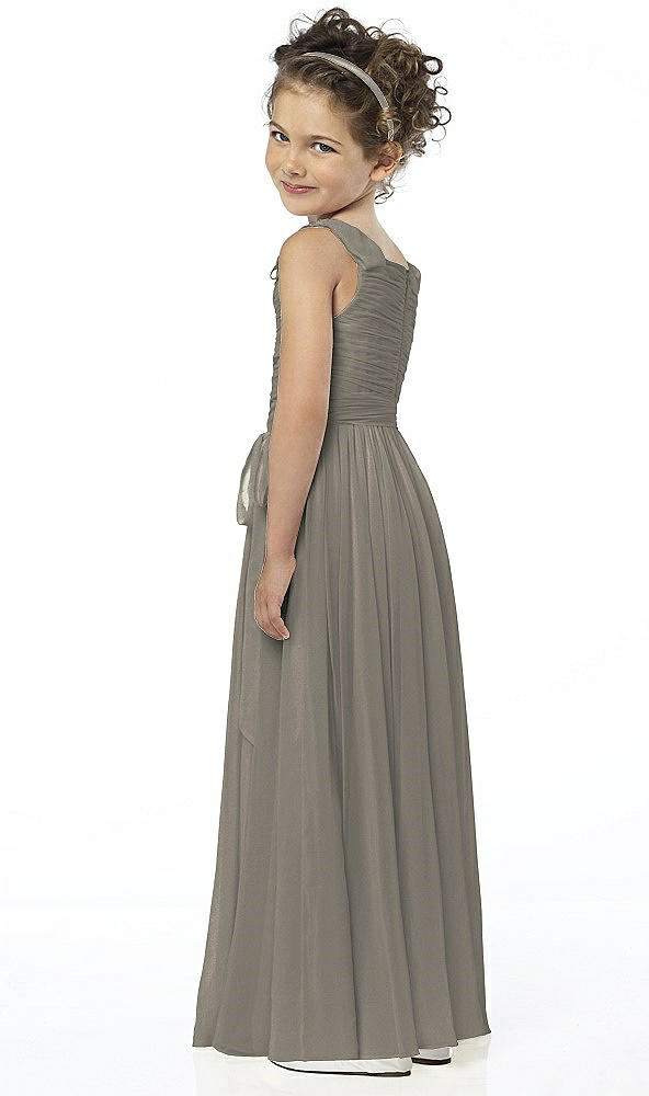Back View - Mocha Gold Flower Girl Shimmer Dress FL4033LS