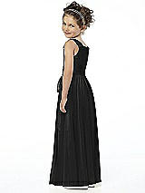 Rear View Thumbnail - Black Silver Flower Girl Shimmer Dress FL4033LS