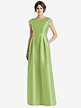 Front View Thumbnail - Mojito Cap Sleeve Pleated Skirt Dress with Pockets