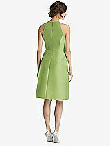 Rear View Thumbnail - Mojito High-Neck Satin Cocktail Dress with Pockets