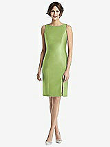 Rear View Thumbnail - Mojito Bow Open-Back Satin Cocktail Dress with Front Slit