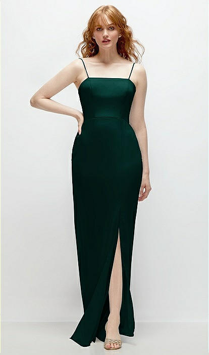Tie-back Cutout Trumpet Bridesmaid Dress With Front Slit In