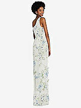 Rear View Thumbnail - Bleu Garden One-Shoulder Chiffon Trumpet Gown