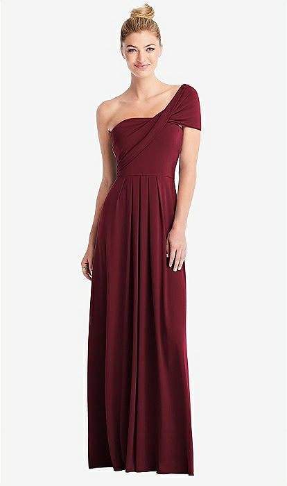 Loop Convertible Maxi Bridesmaid Dress In Cabernet | The