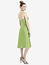 Rear View Thumbnail - Mojito Strapless Notch Satin Cocktail Dress with Pockets