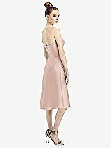 Rear View Thumbnail - Toasted Sugar Strapless Notch Satin Cocktail Dress with Pockets