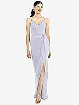 Rear View Thumbnail - Silver Dove Ruffled Back Chiffon Dress with Jeweled Sash