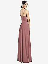 Rear View Thumbnail - Rosewood Spaghetti Strap Chiffon Maxi Dress with Jeweled Sash
