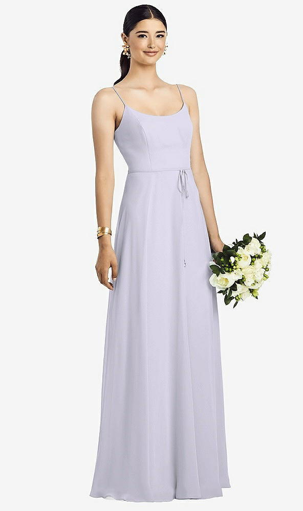 Front View - Silver Dove Spaghetti Strap Chiffon Maxi Dress with Jeweled Sash