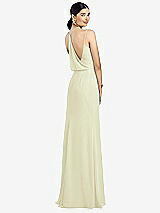 Front View Thumbnail - Butter Yellow Draped Blouson Back Chiffon Maxi Dress