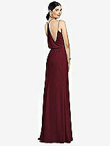 Front View Thumbnail - Cabernet Draped Blouson Back Chiffon Maxi Dress