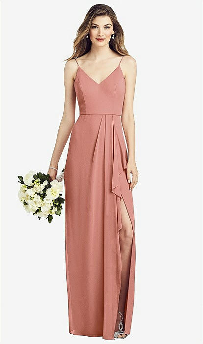 Spaghetti Front Slit Mermaid Dusty Pink Bridesmaid Dresses Spaghetti Front Slit Mermaid Dusty Pink Bridesmaid Dresses